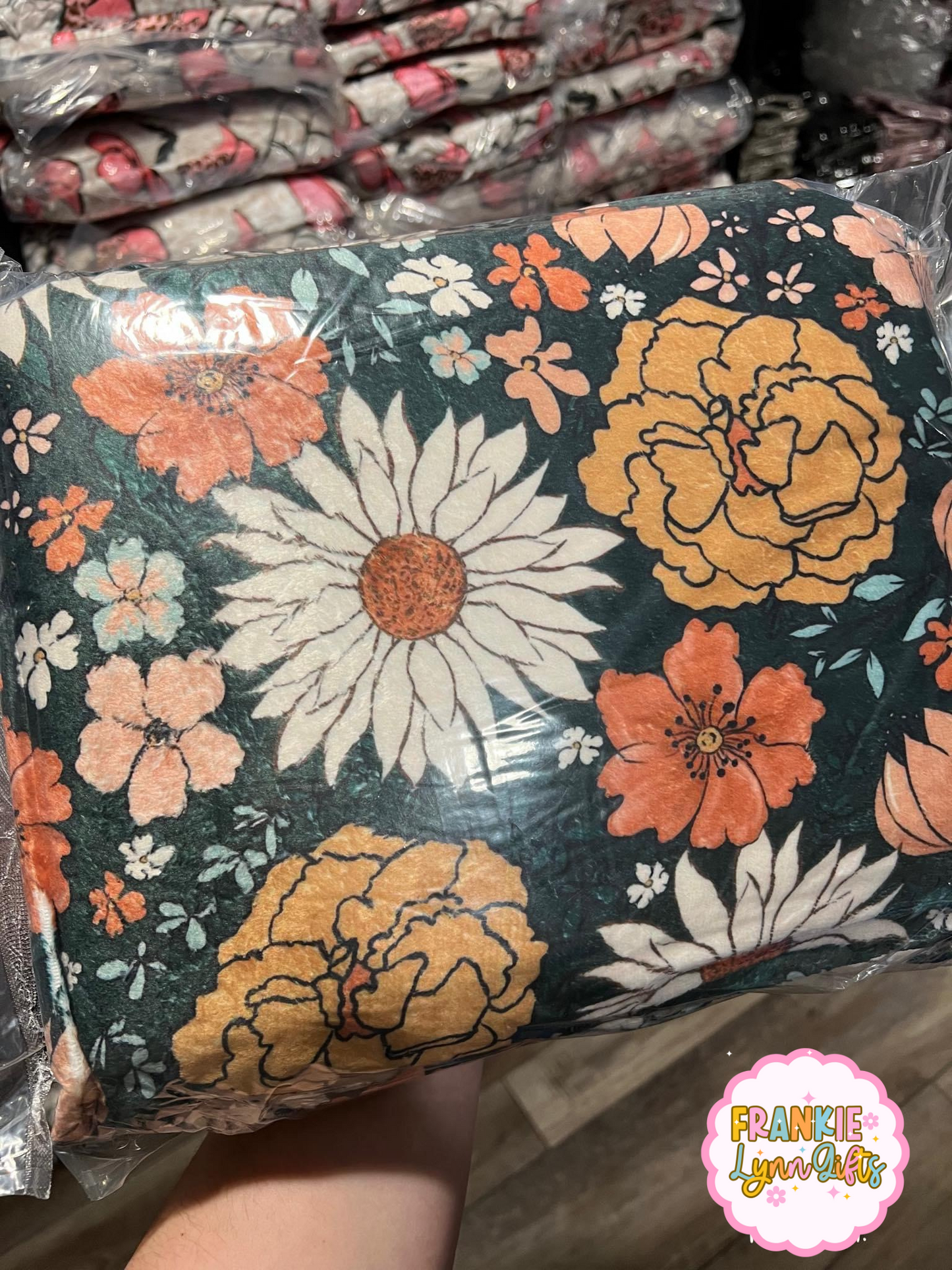 Green Floral Blanket