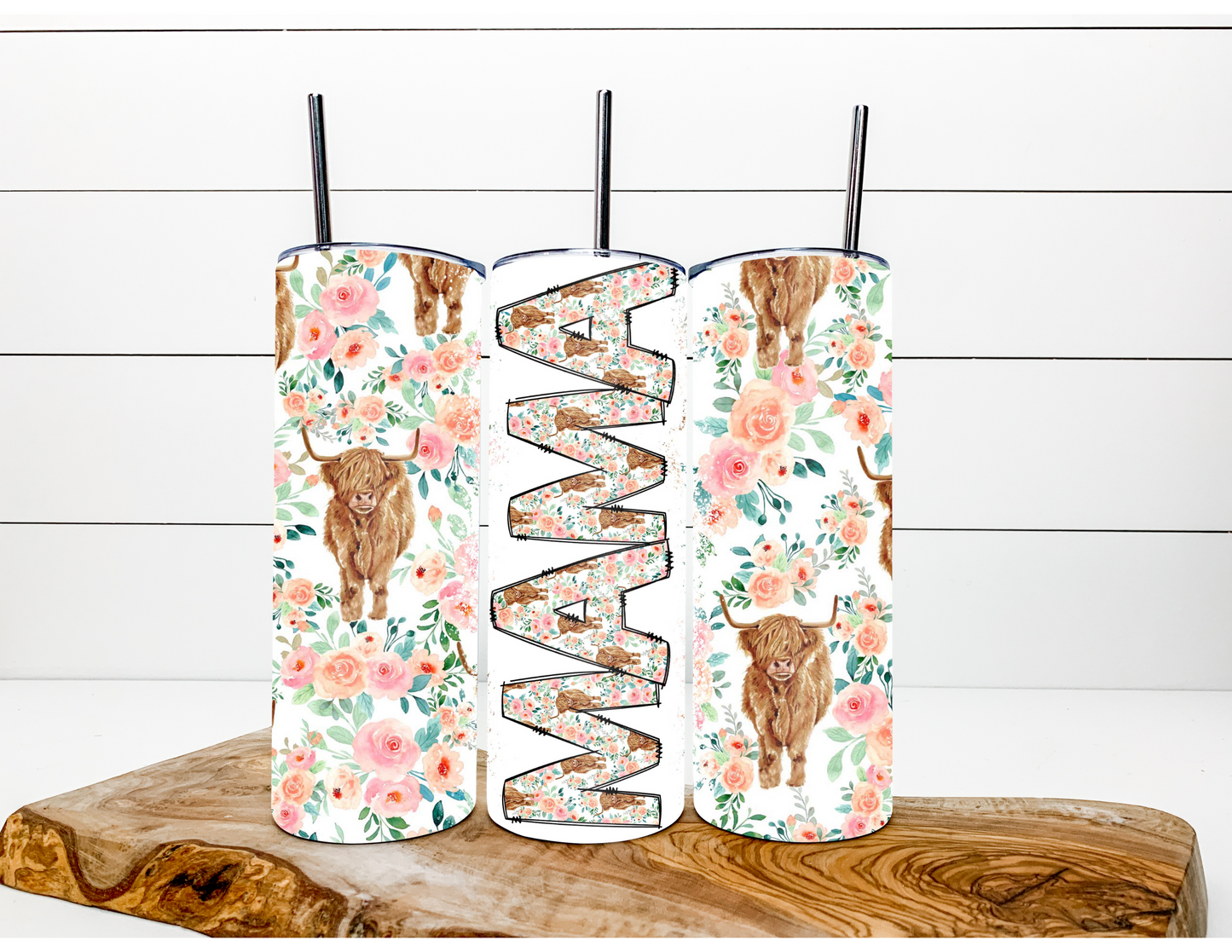 MAMA. Highland Cow Tumbler