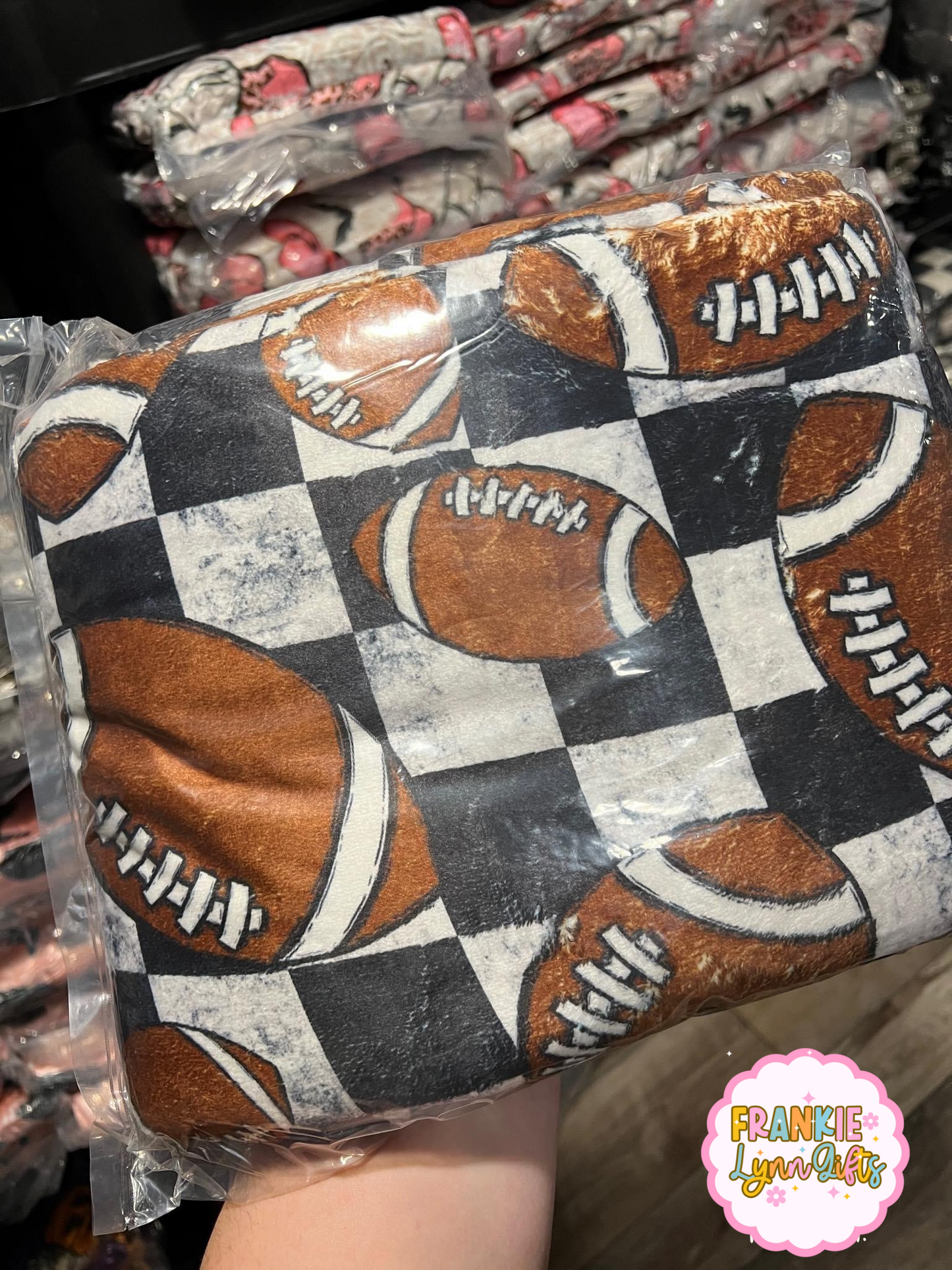 Football Checkered Blanket