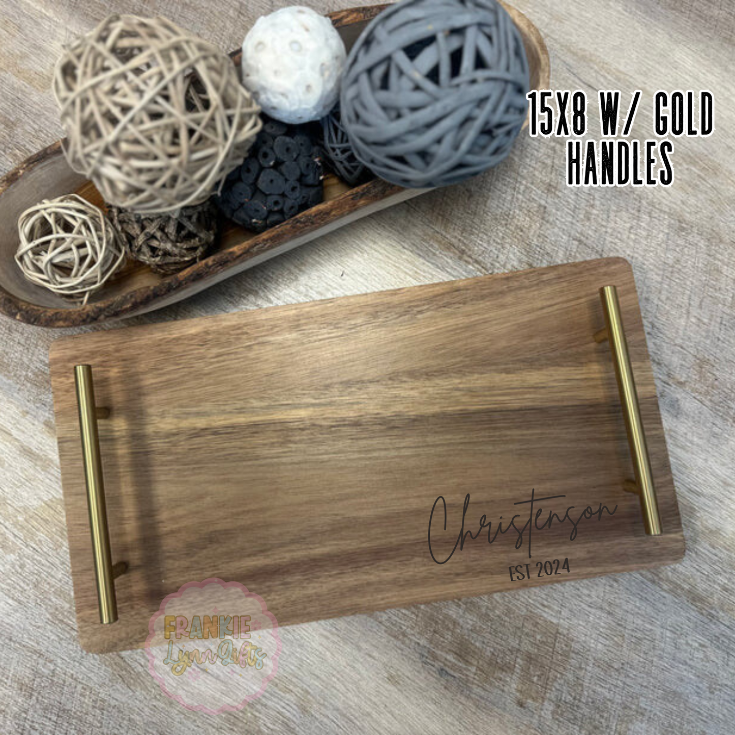 Acai Cutting Board with Gold Handles