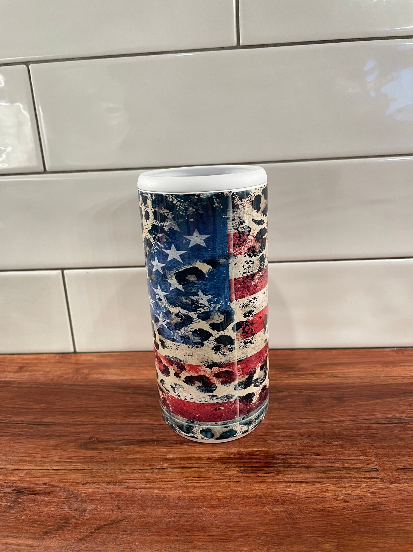 American Flag MAMA Skinny Can Cooler