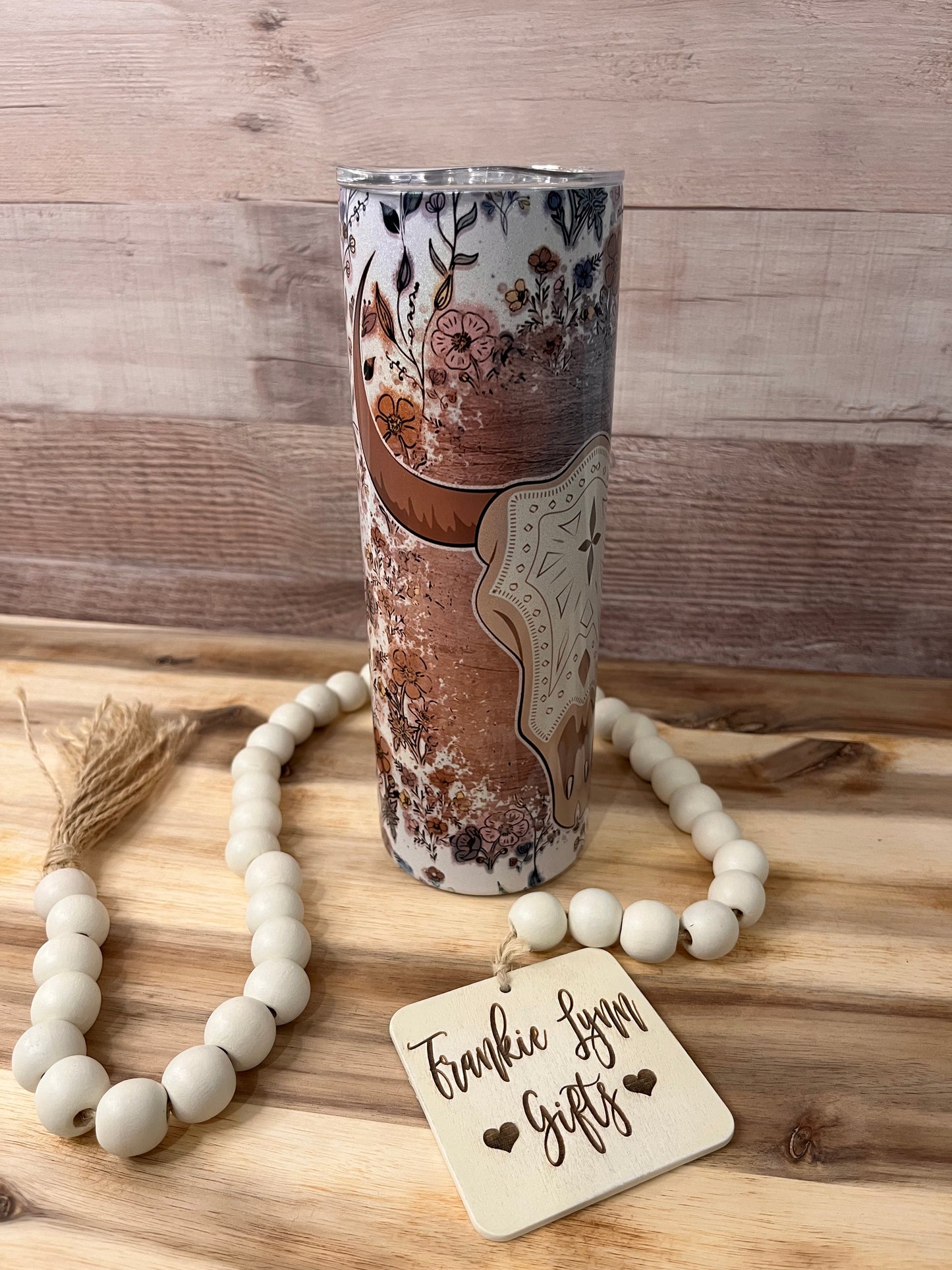 Floral Bull Head Tumbler