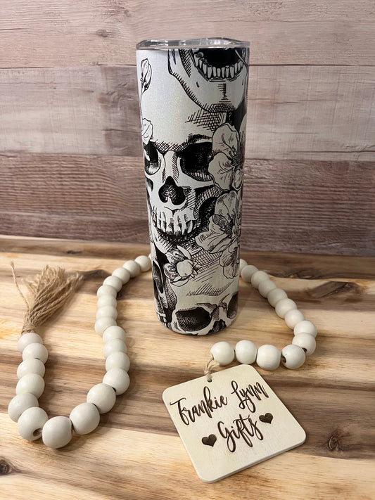 Black and White Skull Tumbler