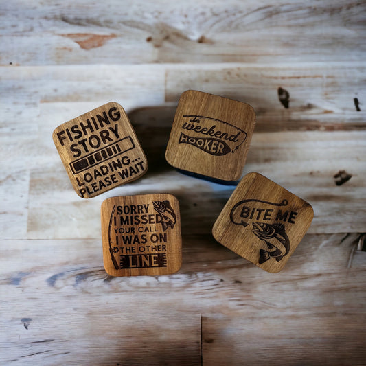 Fishing Acacia Wood Coasters