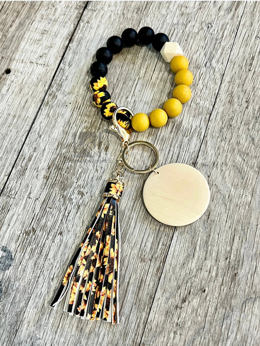 Sunflower Silicone Beads Wristlet