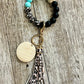 Leopard Silicone Beads Wristlet With Leopard Tassel